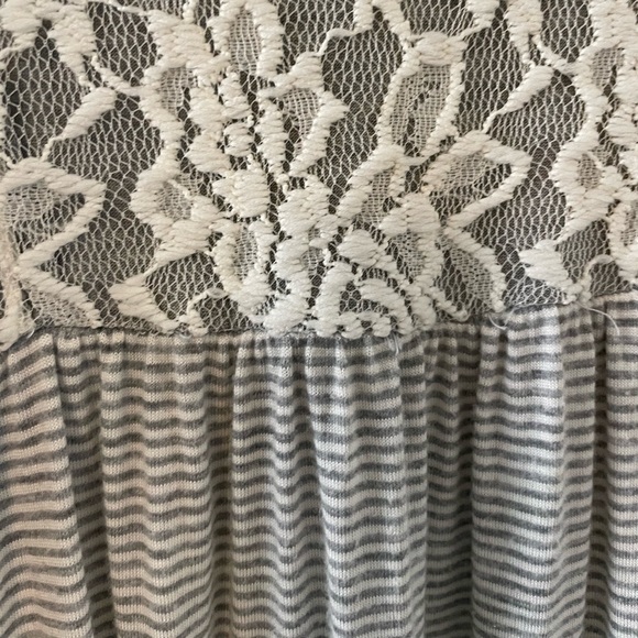 Lace Striped Gray Maxi Dress - Picture 3 of 4